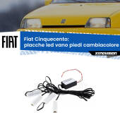 0 Placche LED vano piedi cambiacolore bluetooth per Fiat Cinquecento 1991 - 1999 Kit 4 Placche LED Cambiacolore RGB Bluetooth Vano piedi e Abitacolo