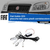 0 Placche LED vano piedi cambiacolore bluetooth per Fiat Doblo 223 2000 - 2010 Kit 4 Placche LED Cambiacolore RGB Bluetooth Vano piedi e Abitacolo