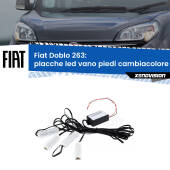0 Placche LED vano piedi cambiacolore bluetooth per Fiat Doblo 263 2010 - 2016 Kit 4 Placche LED Cambiacolore RGB Bluetooth Vano piedi e Abitacolo