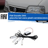 0 Placche LED vano piedi cambiacolore bluetooth per Fiat Ducato 244 2002 - 2006 Kit 4 Placche LED Cambiacolore RGB Bluetooth Vano piedi e Abitacolo