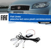 0 Placche LED vano piedi cambiacolore bluetooth per Fiat Linea 2007 - 2018 Kit 4 Placche LED Cambiacolore RGB Bluetooth Vano piedi e Abitacolo