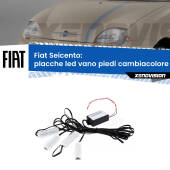 0 Placche LED vano piedi cambiacolore bluetooth per Fiat Seicento 1998 - 2010 Kit 4 Placche LED Cambiacolore RGB Bluetooth Vano piedi e Abitacolo