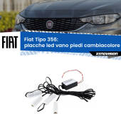 0 Placche LED vano piedi cambiacolore bluetooth per Fiat Tipo 356 2015 in poi Kit 4 Placche LED Cambiacolore RGB Bluetooth Vano piedi e Abitacolo