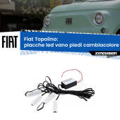0 Placche LED vano piedi cambiacolore bluetooth per Fiat Topolino 2023 in poi Kit 4 Placche LED Cambiacolore RGB Bluetooth Vano piedi e Abitacolo