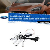 0 Placche LED vano piedi cambiacolore bluetooth per Ford Fiesta Mk7.5 2021 in poi Kit 4 Placche LED Cambiacolore RGB Bluetooth Vano piedi e Abitacolo