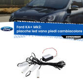 0 Placche LED vano piedi cambiacolore bluetooth per Ford KA+ Mk2 2008 - 2013 Kit 4 Placche LED Cambiacolore RGB Bluetooth Vano piedi e Abitacolo