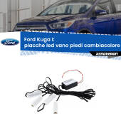 0 Placche LED vano piedi cambiacolore bluetooth per Ford Kuga I 2008 - 2012 Kit 4 Placche LED Cambiacolore RGB Bluetooth Vano piedi e Abitacolo