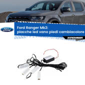 0 Placche LED vano piedi cambiacolore bluetooth per Ford Ranger Mk2 2006 - 2012 Kit 4 Placche LED Cambiacolore RGB Bluetooth Vano piedi e Abitacolo