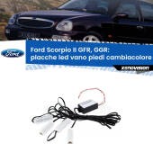 0 Placche LED vano piedi cambiacolore bluetooth per Ford Scorpio II GFR, GGR 1994 - 1998 Kit 4 Placche LED Cambiacolore RGB Bluetooth Vano piedi e Abitacolo