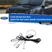 0 Placche LED vano piedi cambiacolore bluetooth per Ford Street KA RL2 2003 - 2005 Kit 4 Placche LED Cambiacolore RGB Bluetooth Vano piedi e Abitacolo
