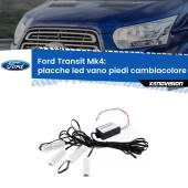 0 Placche LED vano piedi cambiacolore bluetooth per Ford Transit Mk4 2014 in poi Kit 4 Placche LED Cambiacolore RGB Bluetooth Vano piedi e Abitacolo