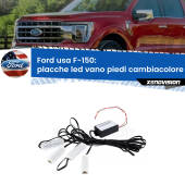0 Placche LED vano piedi cambiacolore bluetooth per Ford usa F-150 2003 - 2007 Kit 4 Placche LED Cambiacolore RGB Bluetooth Vano piedi e Abitacolo