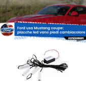 0 Placche LED vano piedi cambiacolore bluetooth per Ford usa Mustang coupe  2014 in poi Kit 4 Placche LED Cambiacolore RGB Bluetooth Vano piedi e Abitacolo