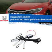 0 Placche LED vano piedi cambiacolore bluetooth per Honda Civic Mk10 2016 - 2020 Kit 4 Placche LED Cambiacolore RGB Bluetooth Vano piedi e Abitacolo