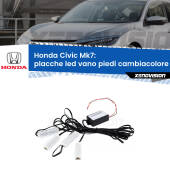 0 Placche LED vano piedi cambiacolore bluetooth per Honda Civic Mk7 2001 - 2005 Kit 4 Placche LED Cambiacolore RGB Bluetooth Vano piedi e Abitacolo