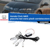 0 Placche LED vano piedi cambiacolore bluetooth per Honda Civic Mk8 2005 - 2010 Kit 4 Placche LED Cambiacolore RGB Bluetooth Vano piedi e Abitacolo