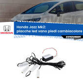 0 Placche LED vano piedi cambiacolore bluetooth per Honda Jazz Mk2 2002 - 2008 Kit 4 Placche LED Cambiacolore RGB Bluetooth Vano piedi e Abitacolo