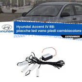 0 Placche LED vano piedi cambiacolore bluetooth per Hyundai Accent IV RB 2010 in poi Kit 4 Placche LED Cambiacolore RGB Bluetooth Vano piedi e Abitacolo