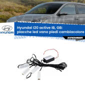 0 Placche LED vano piedi cambiacolore bluetooth per Hyundai I20 active IB, GB 2015 in poi Kit 4 Placche LED Cambiacolore RGB Bluetooth Vano piedi e Abitacolo