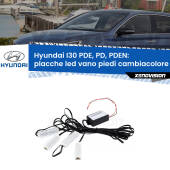 0 Placche LED vano piedi cambiacolore bluetooth per Hyundai I30 PDE, PD, PDEN 2016 in poi Kit 4 Placche LED Cambiacolore RGB Bluetooth Vano piedi e Abitacolo
