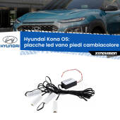 0 Placche LED vano piedi cambiacolore bluetooth per Hyundai Kona OS 2017 - 2022 Kit 4 Placche LED Cambiacolore RGB Bluetooth Vano piedi e Abitacolo