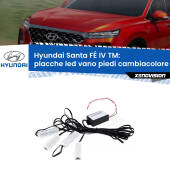 0 Placche LED vano piedi cambiacolore bluetooth per Hyundai Santa FÉ IV TM 2018 in poi Kit 4 Placche LED Cambiacolore RGB Bluetooth Vano piedi e Abitacolo