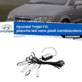0 Placche LED vano piedi cambiacolore bluetooth per Hyundai Trajet FO 2000 - 2008 Kit 4 Placche LED Cambiacolore RGB Bluetooth Vano piedi e Abitacolo