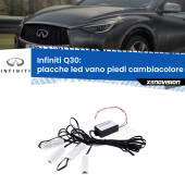 0 Placche LED vano piedi cambiacolore bluetooth per Infiniti Q30 2015 - 2019 Kit 4 Placche LED Cambiacolore RGB Bluetooth Vano piedi e Abitacolo