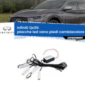 0 Placche LED vano piedi cambiacolore bluetooth per Infiniti QX30 2016 - 2019 Kit 4 Placche LED Cambiacolore RGB Bluetooth Vano piedi e Abitacolo