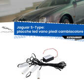 0 Placche LED vano piedi cambiacolore bluetooth per Jaguar S-Type 1999 - 2007 Kit 4 Placche LED Cambiacolore RGB Bluetooth Vano piedi e Abitacolo