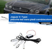 0 Placche LED vano piedi cambiacolore bluetooth per Jaguar X-Type  2001 - 2009 Kit 4 Placche LED Cambiacolore RGB Bluetooth Vano piedi e Abitacolo