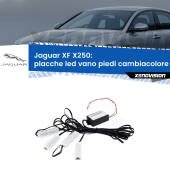 0 Placche LED vano piedi cambiacolore bluetooth per Jaguar XF X250 2007 - 2015 Kit 4 Placche LED Cambiacolore RGB Bluetooth Vano piedi e Abitacolo