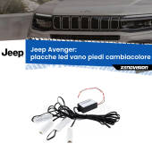 0 Placche LED vano piedi cambiacolore bluetooth per Jeep Avenger 2023 in poi Kit 4 Placche LED Cambiacolore RGB Bluetooth Vano piedi e Abitacolo