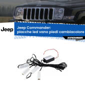 0 Placche LED vano piedi cambiacolore bluetooth per Jeep Commander 2005 - 2010 Kit 4 Placche LED Cambiacolore RGB Bluetooth Vano piedi e Abitacolo
