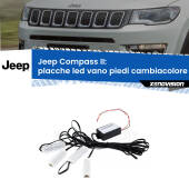 0 Placche LED vano piedi cambiacolore bluetooth per Jeep Compass II 2017 - 2020 Kit 4 Placche LED Cambiacolore RGB Bluetooth Vano piedi e Abitacolo