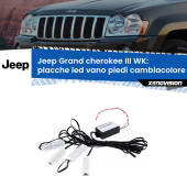 0 Placche LED vano piedi cambiacolore bluetooth per Jeep Grand cherokee III WK 2005 - 2010 Kit 4 Placche LED Cambiacolore RGB Bluetooth Vano piedi e Abitacolo