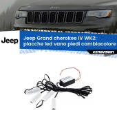 0 Placche LED vano piedi cambiacolore bluetooth per Jeep Grand cherokee IV WK2 2011 - 2020 Kit 4 Placche LED Cambiacolore RGB Bluetooth Vano piedi e Abitacolo