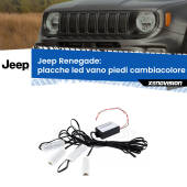 0 Placche LED vano piedi cambiacolore bluetooth per Jeep Renegade 2014 in poi Kit 4 Placche LED Cambiacolore RGB Bluetooth Vano piedi e Abitacolo