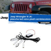 0 Placche LED vano piedi cambiacolore bluetooth per Jeep Wrangler III JK 2006 - 2016 Kit 4 Placche LED Cambiacolore RGB Bluetooth Vano piedi e Abitacolo