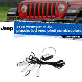 0 Placche LED vano piedi cambiacolore bluetooth per Jeep Wrangler IV JL 2017 in poi Kit 4 Placche LED Cambiacolore RGB Bluetooth Vano piedi e Abitacolo