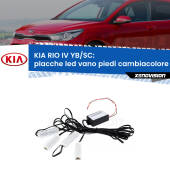 0 Placche LED vano piedi cambiacolore bluetooth per KIA RIO IV YB/SC 2016 in poi Kit 4 Placche LED Cambiacolore RGB Bluetooth Vano piedi e Abitacolo