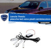 0 Placche LED vano piedi cambiacolore bluetooth per Lancia Thesis  2002 - 2009 Kit 4 Placche LED Cambiacolore RGB Bluetooth Vano piedi e Abitacolo