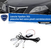 0 Placche LED vano piedi cambiacolore bluetooth per Lancia Ypsilon II 312 2011 - 2024 Kit 4 Placche LED Cambiacolore RGB Bluetooth Vano piedi e Abitacolo
