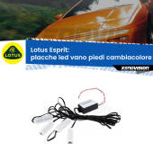 0 Placche LED vano piedi cambiacolore bluetooth per Lotus Esprit 1989 - 2003 Kit 4 Placche LED Cambiacolore RGB Bluetooth Vano piedi e Abitacolo
