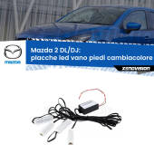 0 Placche LED vano piedi cambiacolore bluetooth per Mazda 2 DL/DJ 2014 in poi Kit 4 Placche LED Cambiacolore RGB Bluetooth Vano piedi e Abitacolo