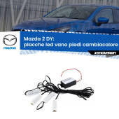 0 Placche LED vano piedi cambiacolore bluetooth per Mazda 2 DY 2003 - 2007 Kit 4 Placche LED Cambiacolore RGB Bluetooth Vano piedi e Abitacolo
