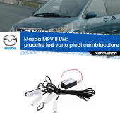 0 Placche LED vano piedi cambiacolore bluetooth per Mazda MPV II LW 1999 - 2006 Kit 4 Placche LED Cambiacolore RGB Bluetooth Vano piedi e Abitacolo