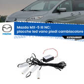 0 Placche LED vano piedi cambiacolore bluetooth per Mazda MX-5 III NC 2005 - 2014 Kit 4 Placche LED Cambiacolore RGB Bluetooth Vano piedi e Abitacolo