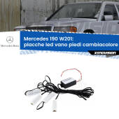 0 Placche LED vano piedi cambiacolore bluetooth per Mercedes 190 W201 1982 - 1993 Kit 4 Placche LED Cambiacolore RGB Bluetooth Vano piedi e Abitacolo