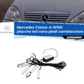 0 Placche LED vano piedi cambiacolore bluetooth per Mercedes Classe-A W168 1997 - 2004 Kit 4 Placche LED Cambiacolore RGB Bluetooth Vano piedi e Abitacolo
